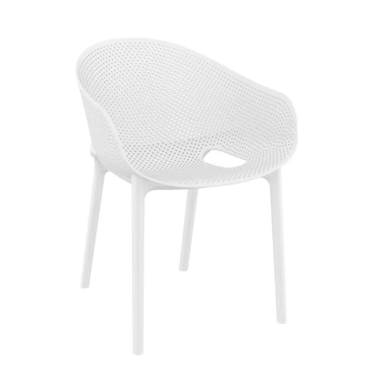 Chaise De Cuisine|Chaise De Salle à Manger*Sky Pro Fauteuil moderne empilable avec coque microperforée en polypropylène