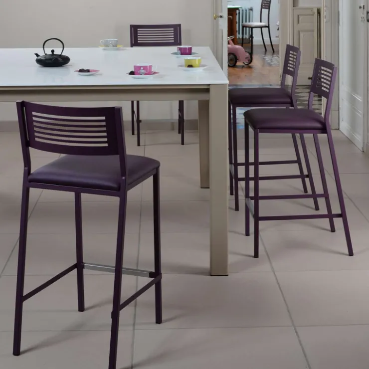 Carrier Tabouret Snack (assise +/- 65 Cm)|Tabouret De Bar (assise +/- 80 Cm)*Slide ® Tabouret moderne snack en synthétique et métal
