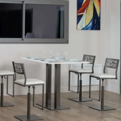Carrier Tabouret Snack (assise +/- 65 Cm)|Tabouret De Bar (assise +/- 80 Cm)*Slide ® Tabouret pivotant et réglable en hauteur style industriel