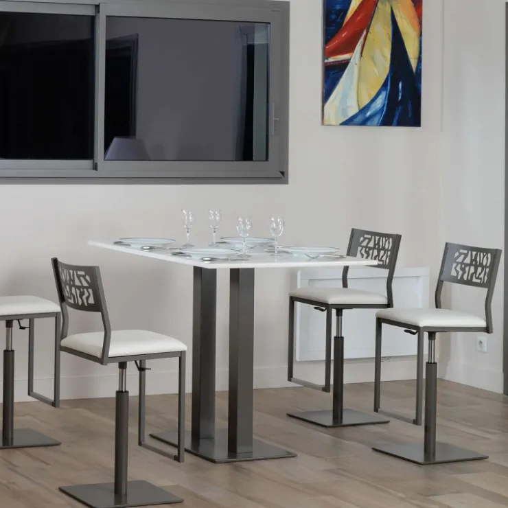 Carrier Tabouret Snack (assise +/- 65 Cm)|Tabouret De Bar (assise +/- 80 Cm)*Slide ® Tabouret pivotant et réglable en hauteur style industriel