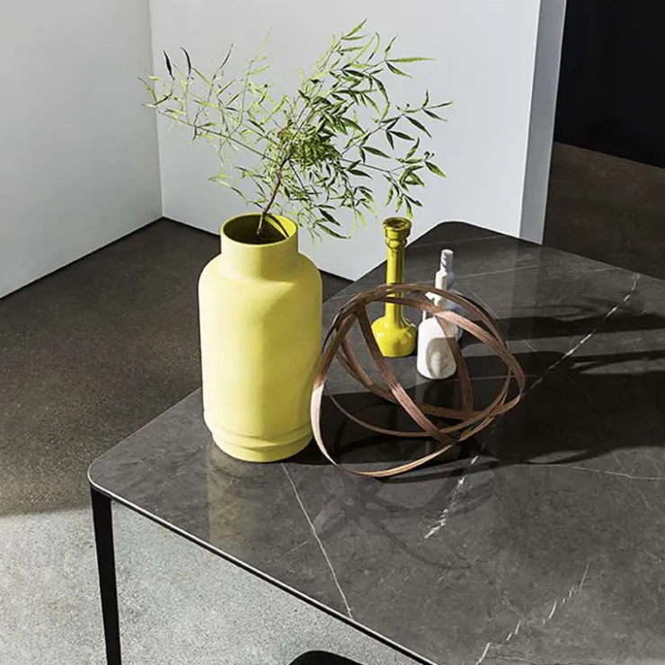 Sovet Italia Table De Salle à Manger*Slim Sovet® Table carrée design italienne en céramique et métal