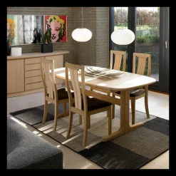 Skovby Table De Salle à Manger*SM74 Table en bois massif scandinave elliptique avec allonges et piétement latéral