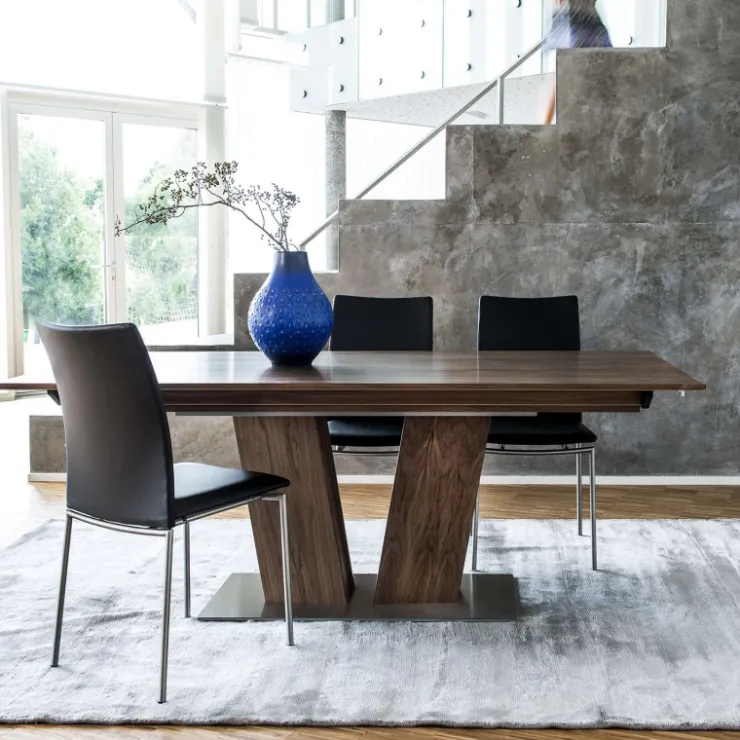 Skovby Table De Salle à Manger*SM39 Table en bois moderne extensible avec pied central