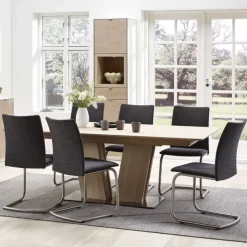 Skovby Table De Salle à Manger*SM39 Table en bois moderne extensible avec pied central