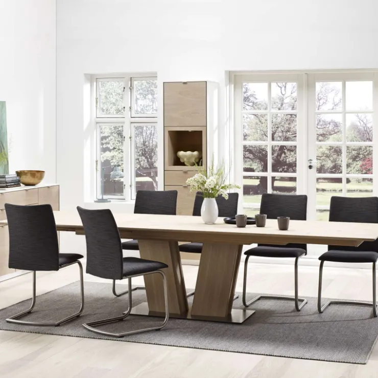 Skovby Table De Salle à Manger*SM39 Table en bois moderne extensible avec pied central