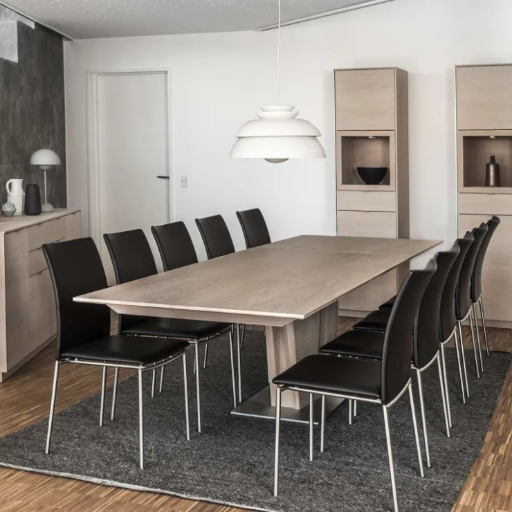 Skovby Table De Salle à Manger*SM39 Table en bois moderne extensible avec pied central