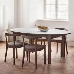 Skovby Table De Salle à Manger*SM78 Table ovale extensible en Fenix et pieds en bois