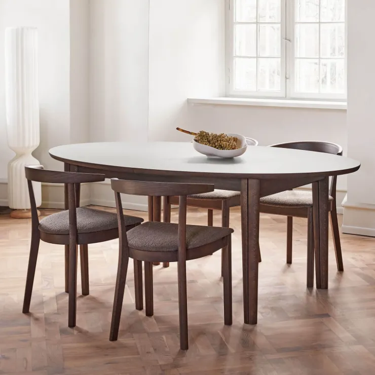 Skovby Table De Salle à Manger*SM78 Table ovale extensible en Fenix et pieds en bois