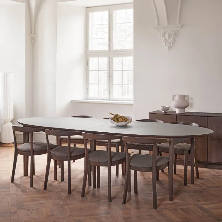 Skovby Table De Salle à Manger*SM78 Table ovale extensible en Fenix et pieds en bois