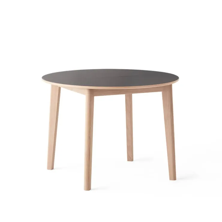 Skovby Table De Salle à Manger*SM120 Table ronde extensible en bois avec plateau stratifié noir fabrication danoise