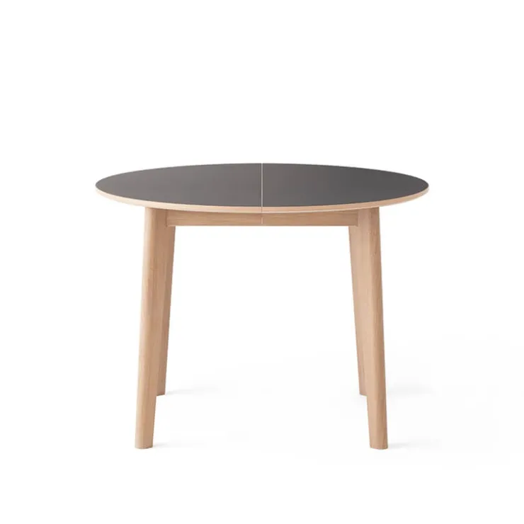 Skovby Table De Salle à Manger*SM120 Table ronde extensible en bois avec plateau stratifié noir fabrication danoise