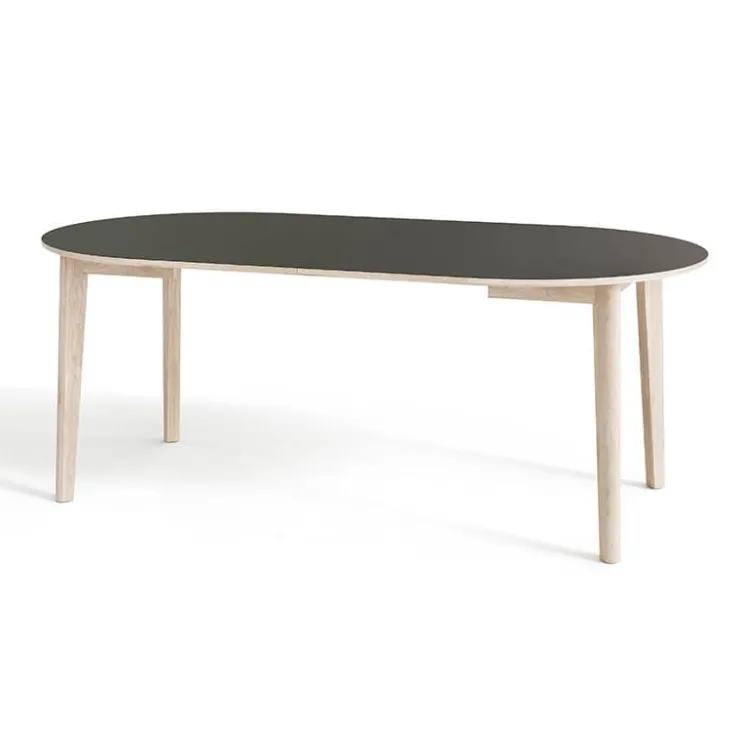Skovby Table De Salle à Manger*SM120 Table ronde extensible en bois avec plateau stratifié noir fabrication danoise