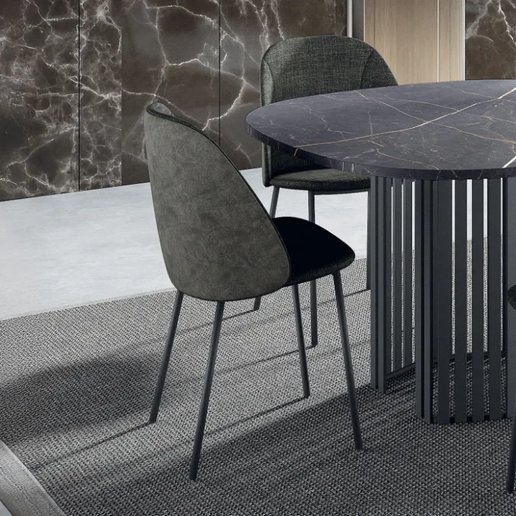 Perfecta Chaise De Salle à Manger|Chaise Salon*Soda Chaise cosy en tissu avec pieds en métal