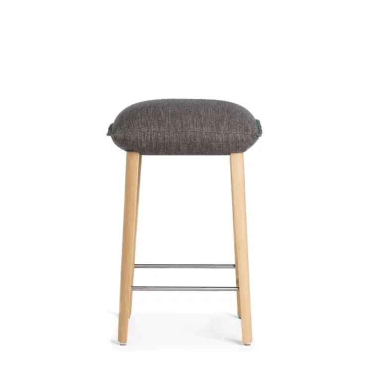 Mobitec Tabouret De Bar (assise +/- 80 Cm)|Tabouret Snack (assise +/- 65 Cm)*Soda ® Tabouret snack rembourré sans dossier en tissu et pieds bois