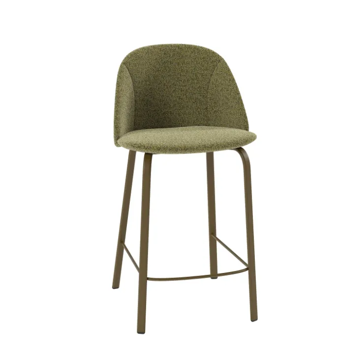 Perfecta Tabouret Snack (assise +/- 65 Cm)|Tabouret De Bar (assise +/- 80 Cm)*Sofia Tabouret snack confortable en tissu avec pieds en métal