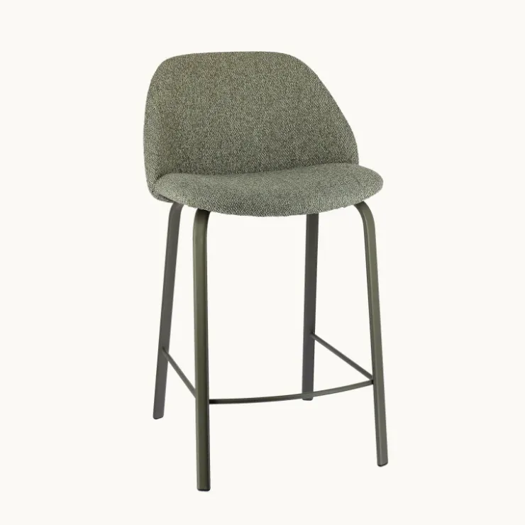 Perfecta Tabouret Snack (assise +/- 65 Cm)|Tabouret De Bar (assise +/- 80 Cm)*Sofia Tabouret snack confortable en tissu avec pieds en métal