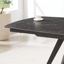Table De Salle à Manger*SofiaTable moderne extensible en céramique avec pieds en métal