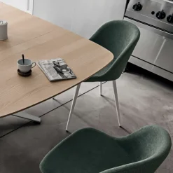 Midj Chaise De Salle à Manger|Chaise Salon*Sonny ® Chaise design coque bicolore en tissu et métal laqué