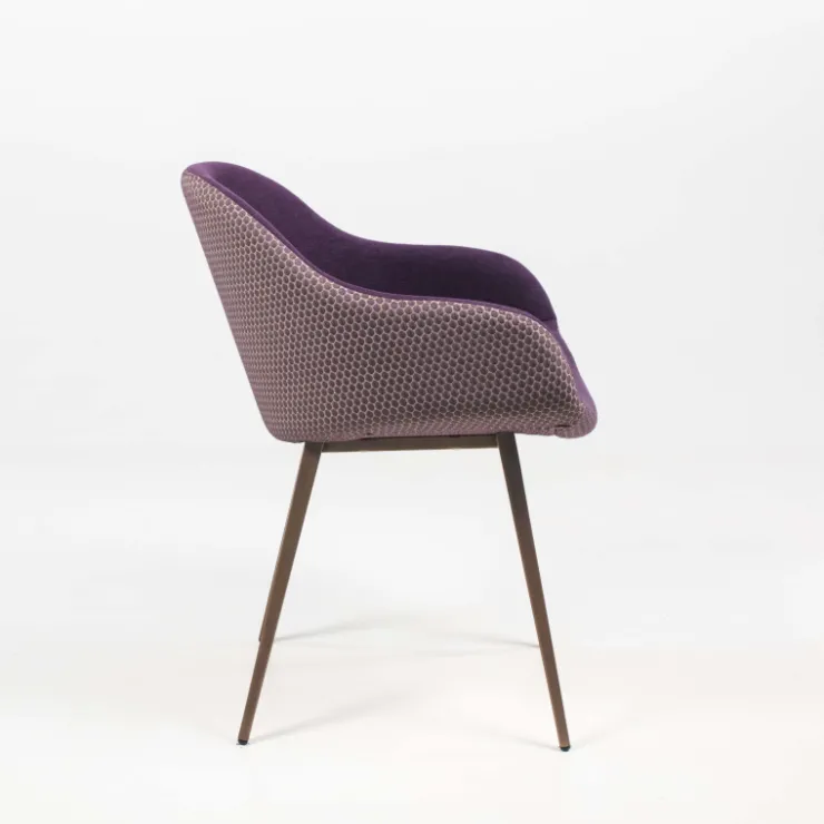 Midj Chaise De Salle à Manger|Fauteuil De Salon*Sonny ® Fauteuil design bicolore en tissu et métal laqué