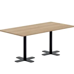 Perfecta Table De Cuisine*Spinner 2 Table en stratifié rectangulaire avec deux pieds en métal