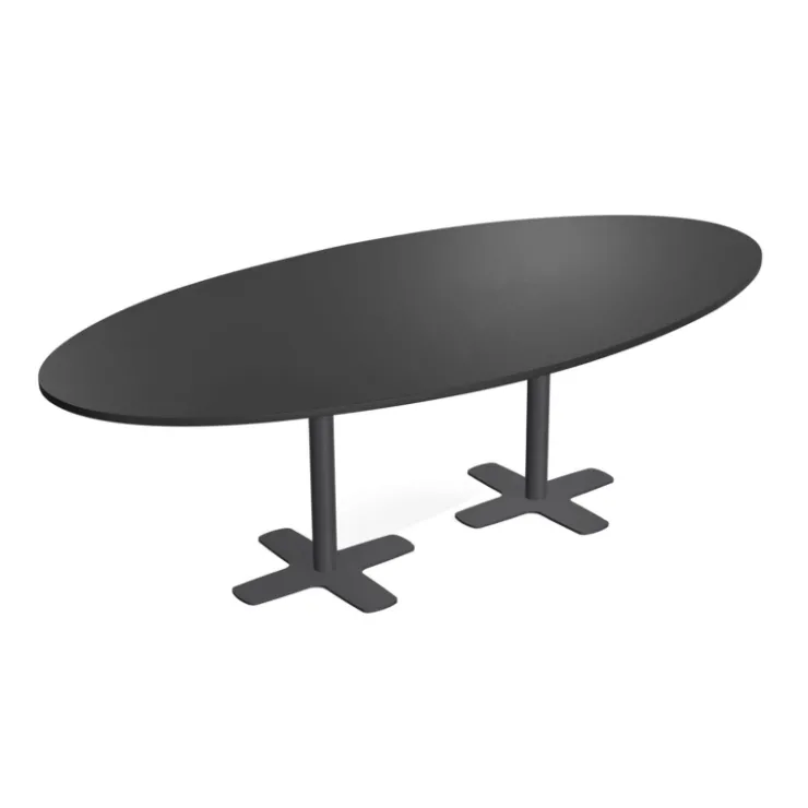 Perfecta Table De Cuisine*Spinner 2 Table ovale en stratifié avec deux pieds