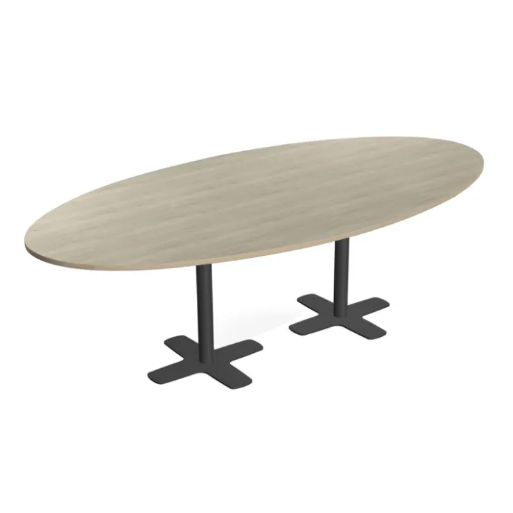 Perfecta Table De Cuisine*Spinner 2 Table ovale en stratifié avec deux pieds