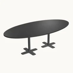 Perfecta Table De Cuisine*Spinner 2 Table ovale en stratifié avec deux pieds