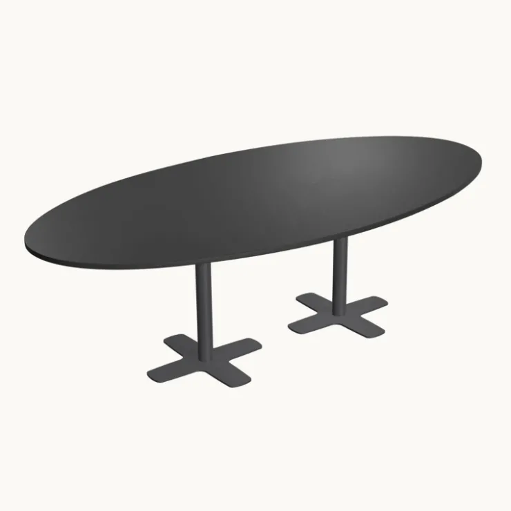 Perfecta Table De Cuisine*Spinner 2 Table ovale en stratifié avec deux pieds