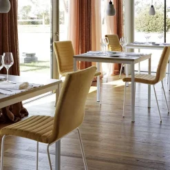 Midj Chaise De Salle à Manger*Star ® Chaise moderne empilable en tissu et métal