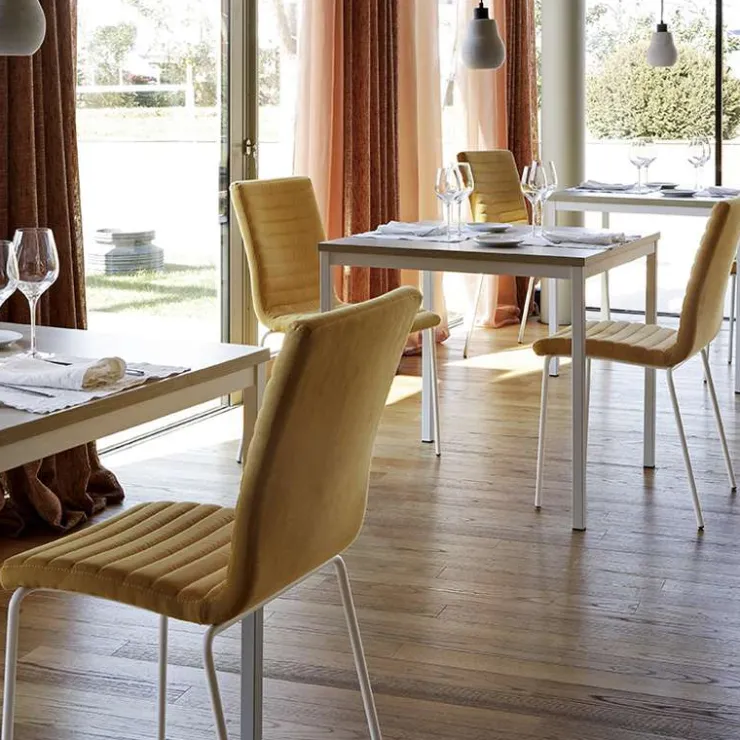 Midj Chaise De Salle à Manger*Star ® Chaise moderne empilable en tissu et métal
