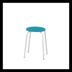 Perfecta Tabouret Bas (assise +/- 45 Cm)*TabRond Tabouret bas empilable en métal et simili