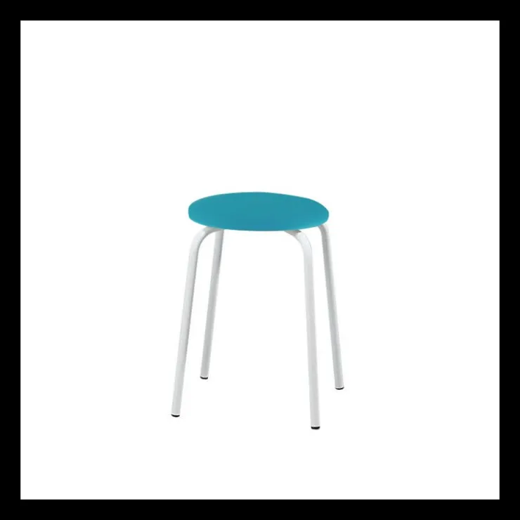 Perfecta Tabouret Bas (assise +/- 45 Cm)*TabRond Tabouret bas empilable en métal et simili