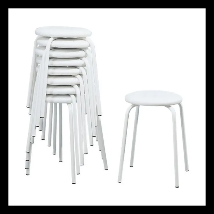 Perfecta Tabouret Bas (assise +/- 45 Cm)*TabRond Tabouret bas empilable en métal et simili