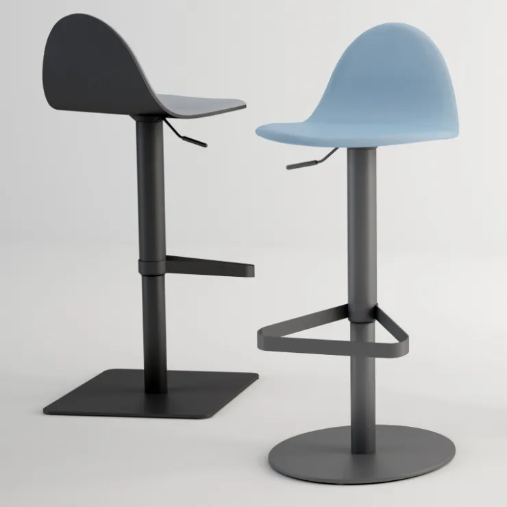 Cancio Tabouret Snack (assise +/- 65 Cm)|Tabouret De Bar (assise +/- 80 Cm)*Tabu Tabouret réglable design en synthétique et métal