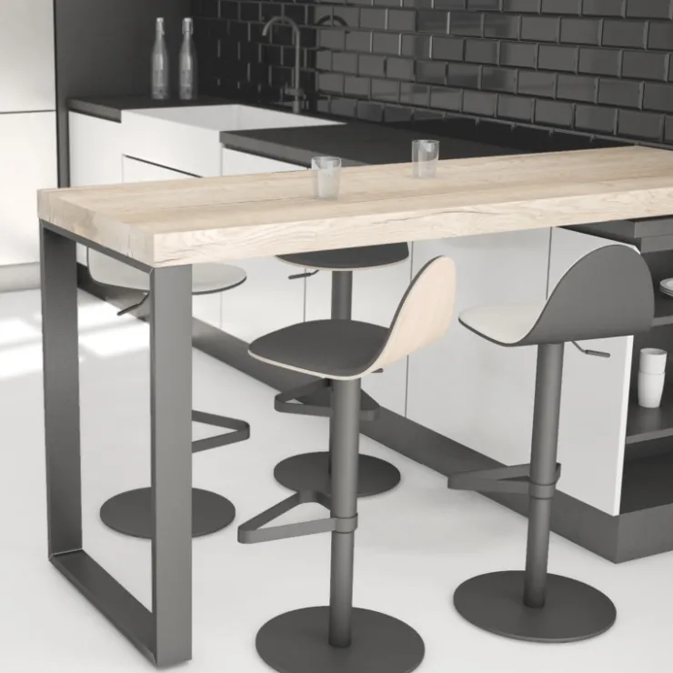 Cancio Tabouret Snack (assise +/- 65 Cm)|Tabouret De Bar (assise +/- 80 Cm)*Tabu Tabouret réglable et pivotant design en bois