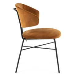 Mobitec Chaise De Salle à Manger|Fauteuil De Salon*Toro ® Fauteuil minimaliste cosy en tissu avec pieds en métal