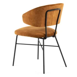 Mobitec Chaise De Salle à Manger|Fauteuil De Salon*Toro ® Fauteuil minimaliste cosy en tissu avec pieds en métal