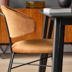 Mobitec Chaise De Salle à Manger|Fauteuil De Salon*Toro ® Fauteuil minimaliste cosy en tissu avec pieds en métal