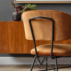 Mobitec Chaise De Salle à Manger|Fauteuil De Salon*Toro ® Fauteuil minimaliste cosy en tissu avec pieds en métal
