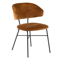 Mobitec Chaise De Salle à Manger|Fauteuil De Salon*Toro ® Fauteuil minimaliste cosy en tissu avec pieds en métal