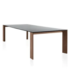 Sovet Italia Table De Salle à Manger*Toronto Sovet® Table design rectangulaire en verre piétement bois