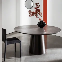 Sovet Italia Table De Salle à Manger*Totem Sovet® Table design ronde plateau bois