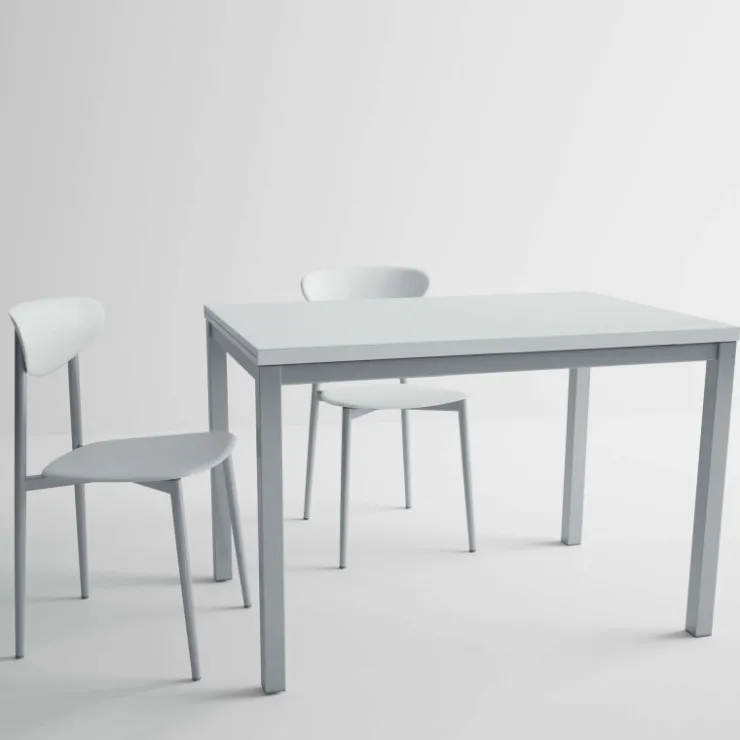 Cancio Table De Cuisine*Toy métal Table de cuisine en verre avec rallonge hauteur 75 cm