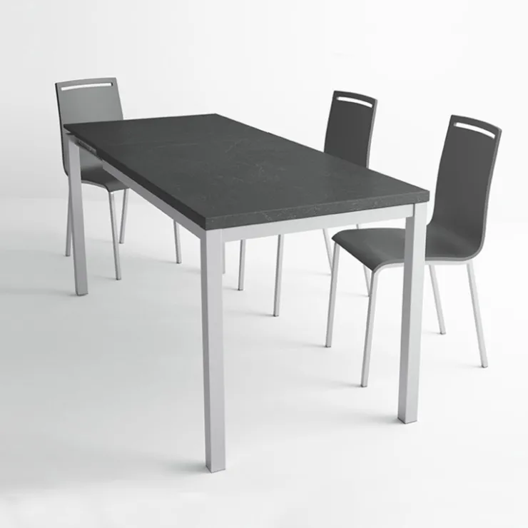 Cancio Table De Cuisine*Toy métal Table de cuisine en céramique avec rallonge hauteur 75 cm