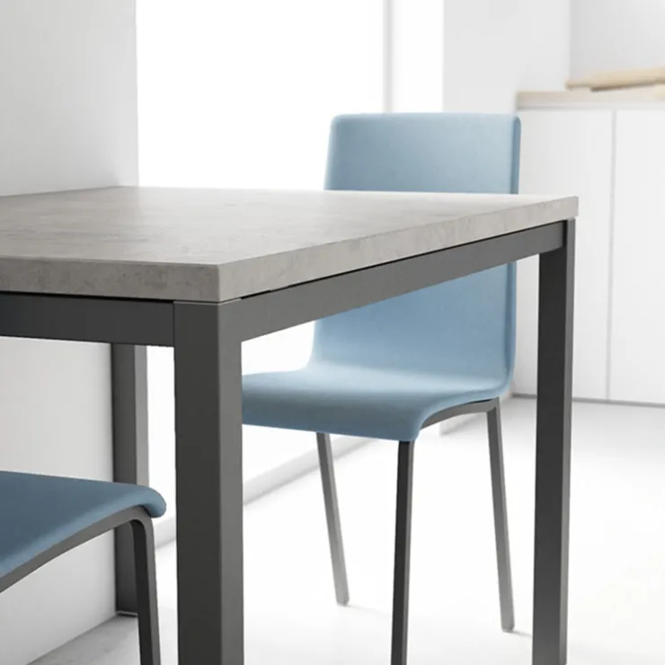 Cancio Table De Cuisine*Toy métal Table de cuisine en céramique avec rallonge hauteur 75 cm