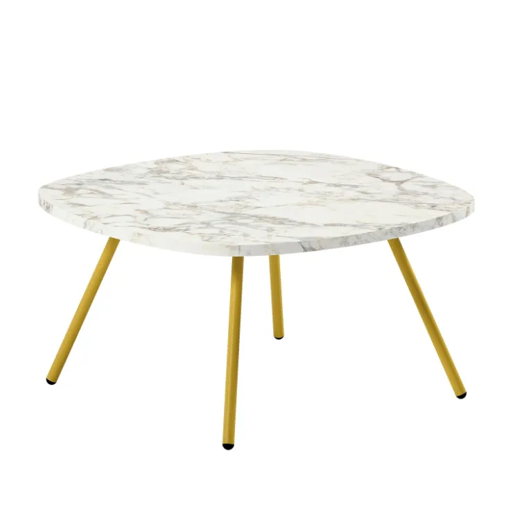 Perfecta Table De Salon*Trevi Table basse carrée moderne en stratifié avec pieds en métal