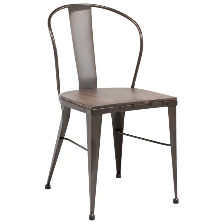 Jayso Chaise De Cuisine|Chaise De Salle à Manger*Turia 631 Chaise industrielle vintage en métal avec assise bois