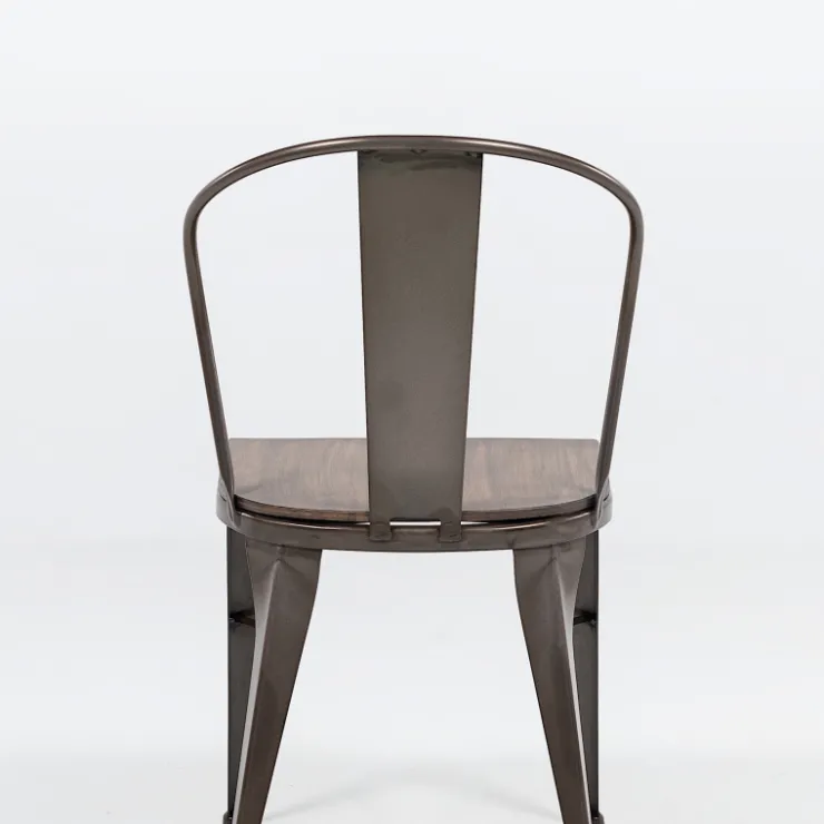 Jayso Chaise De Cuisine|Chaise De Salle à Manger*Turia 631 Chaise industrielle vintage en métal avec assise bois