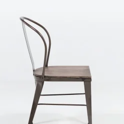 Jayso Chaise De Cuisine|Chaise De Salle à Manger*Turia 631 Chaise industrielle vintage en métal avec assise bois