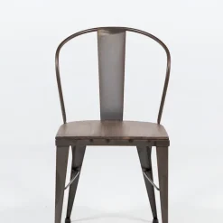Jayso Chaise De Cuisine|Chaise De Salle à Manger*Turia 631 Chaise industrielle vintage en métal avec assise bois